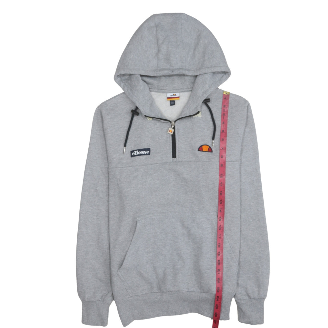 Ellesse Men Grey 1/2 Zip Hoodie L Regular Fit Sports Style