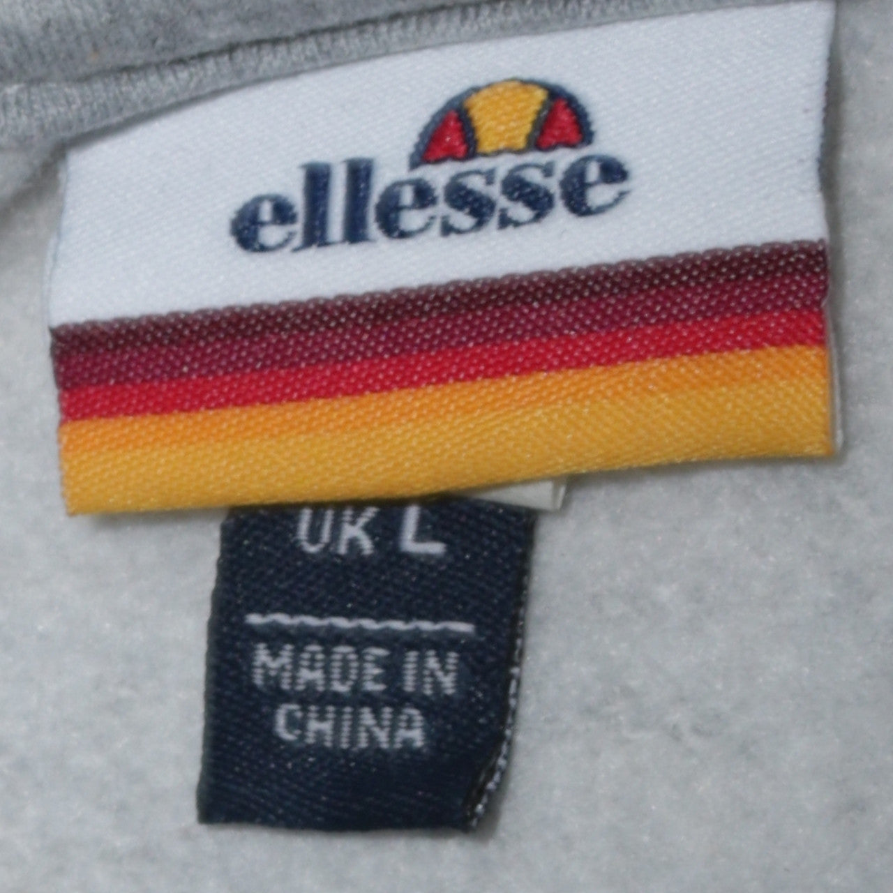 Ellesse Men Grey 1/2 Zip Hoodie L Regular Fit Sports Style