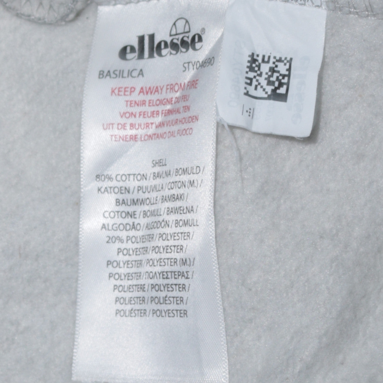 Ellesse Men Grey 1/2 Zip Hoodie L Regular Fit Sports Style