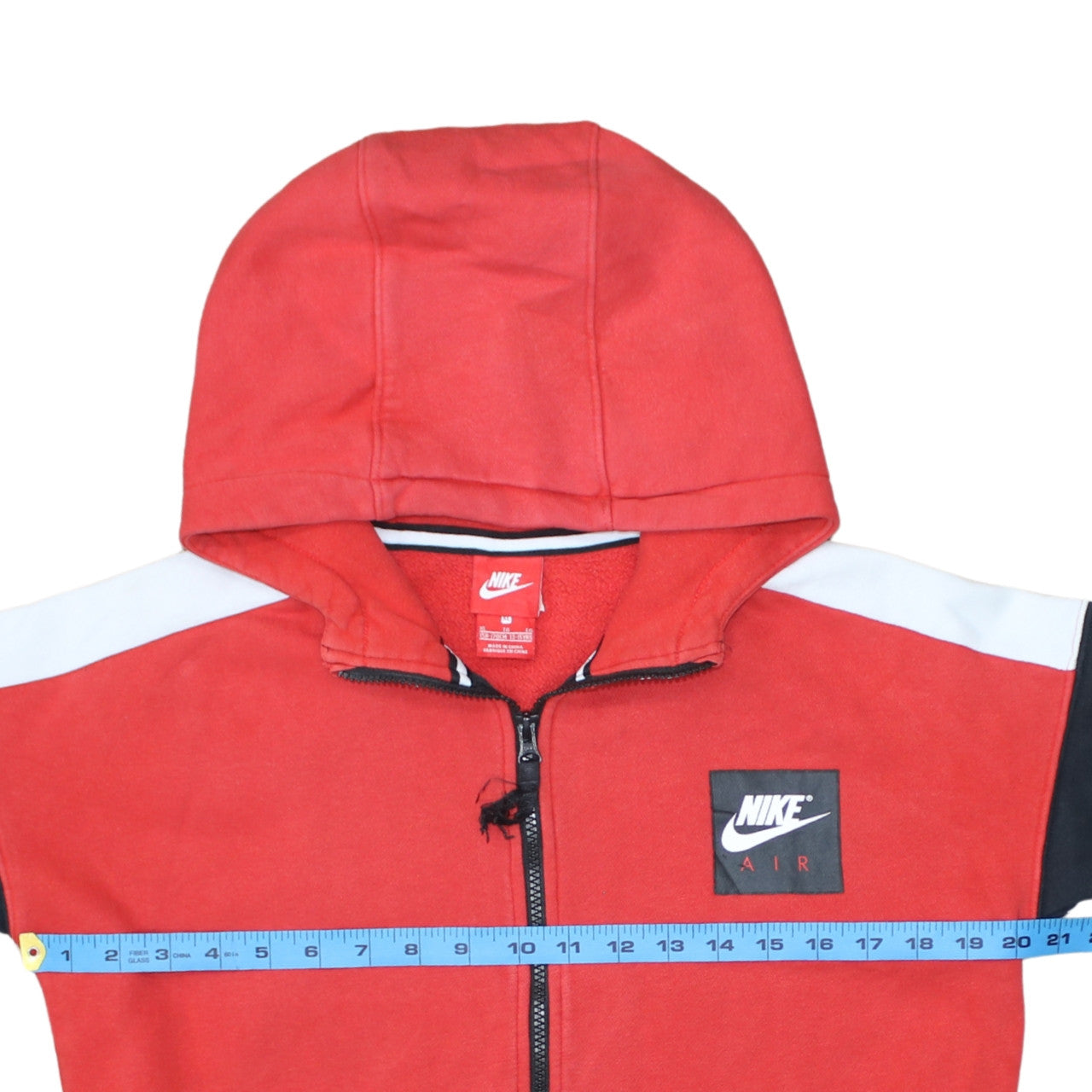 Nike Boys Red Black Full Zip Hoodie Sweatshirt XL 13-15 Years Cotton Blend