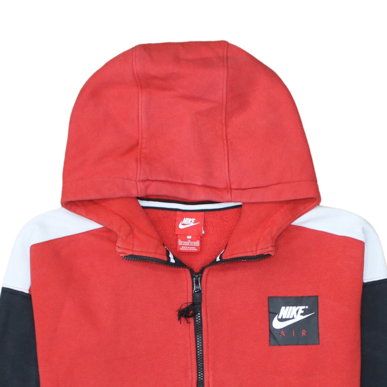 Nike Boys Red Black Full Zip Hoodie Sweatshirt XL 13-15 Years Cotton Blend