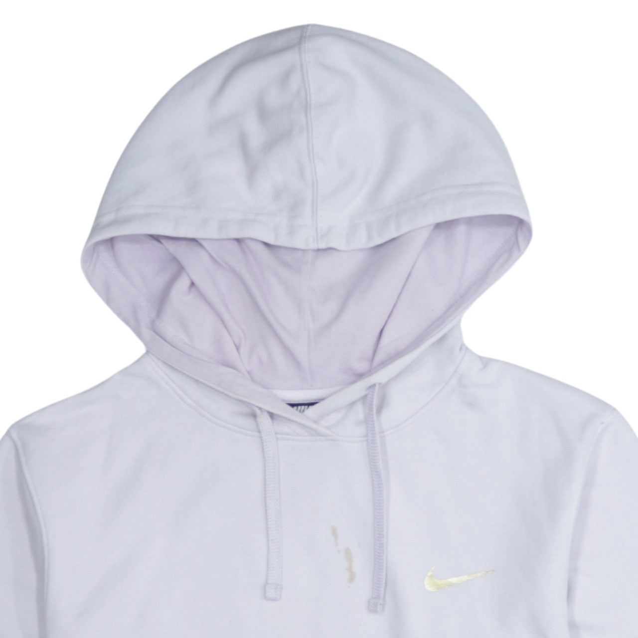 Nike Women White Small Pullover Hoodie with Logo Detail