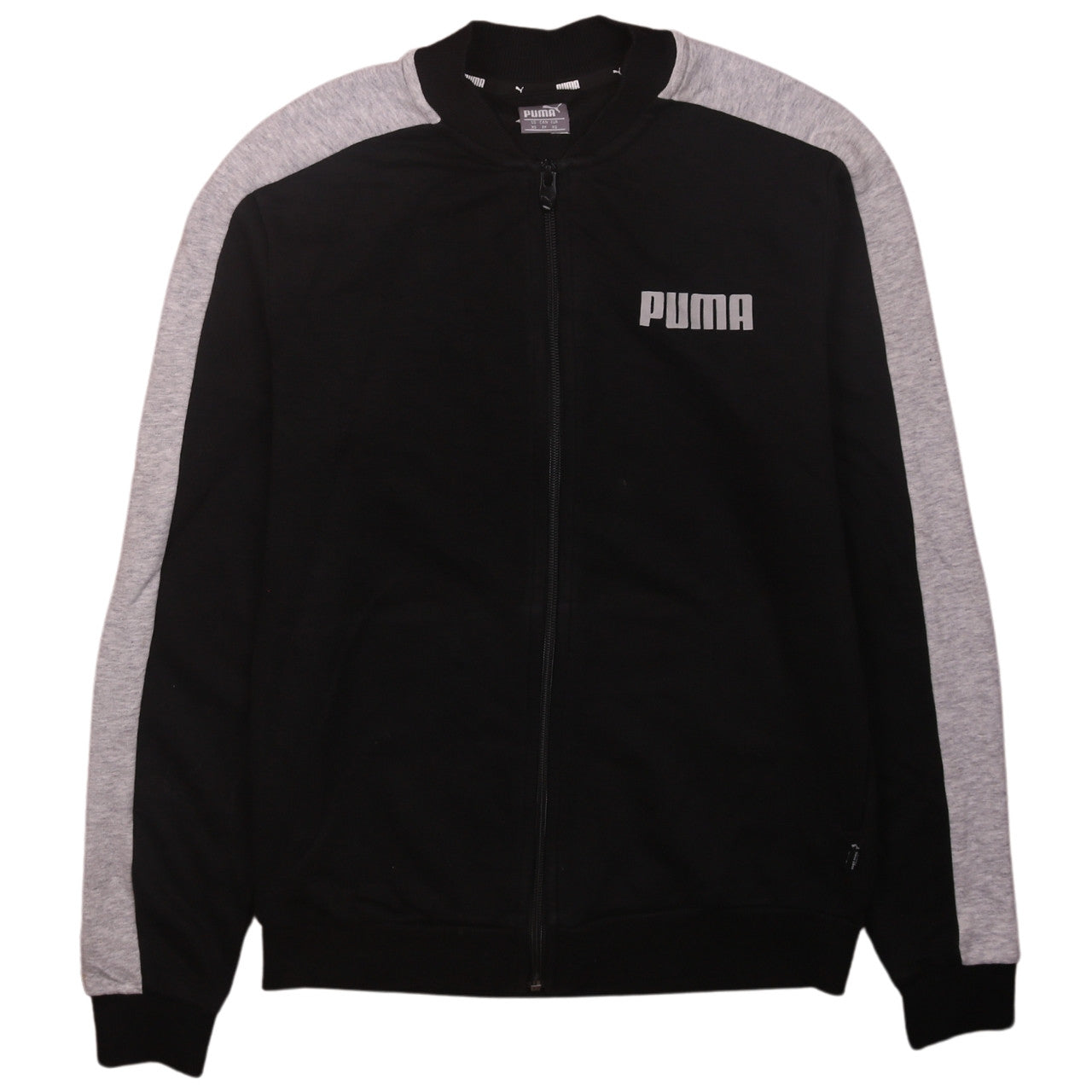 Puma Men's Black and Grey XS Track Jacket Full Zip Athletic