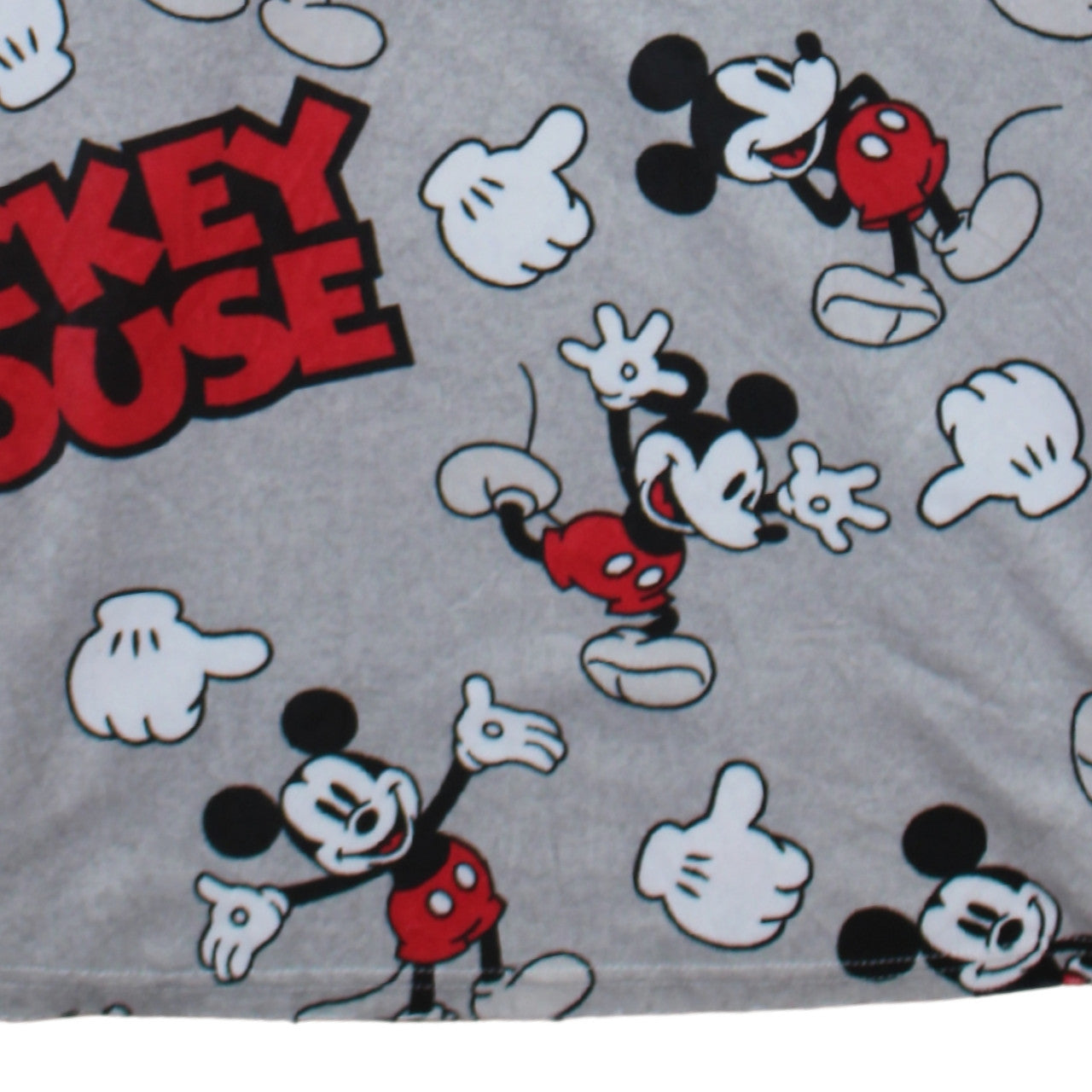 Disney Women’s Grey Mickey Mouse Pyjama Top Size 10-12 Fleece Long Sleeve