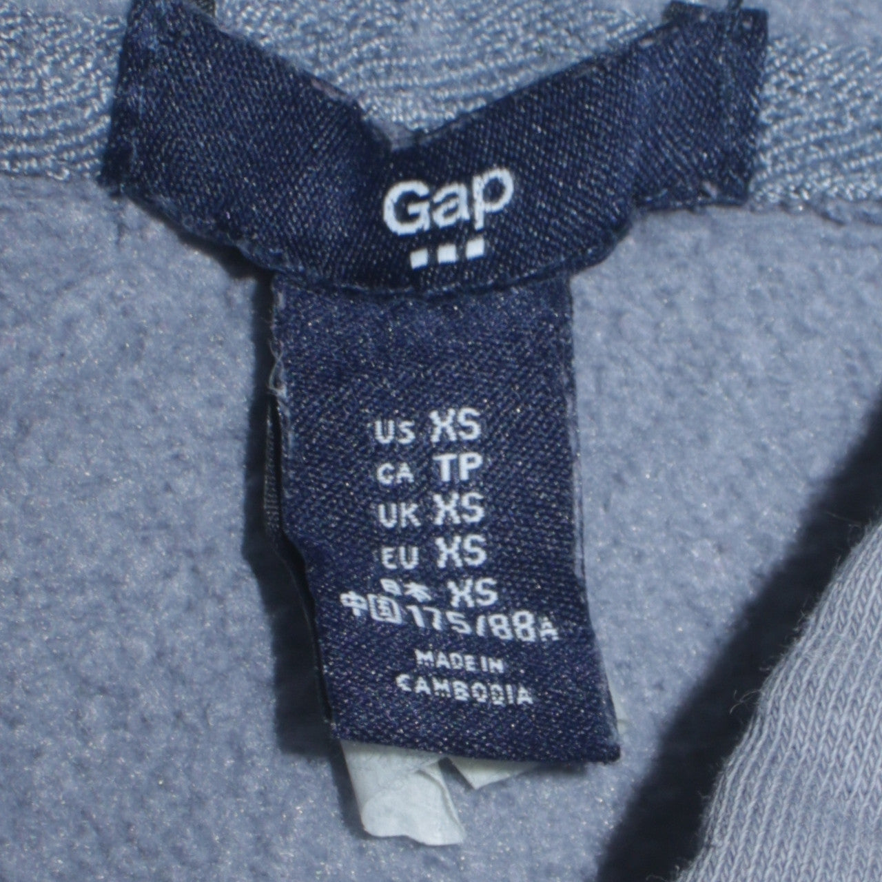 GAP Men's Blue Pullover Hoodie XS Regular Fit Logo Fleece