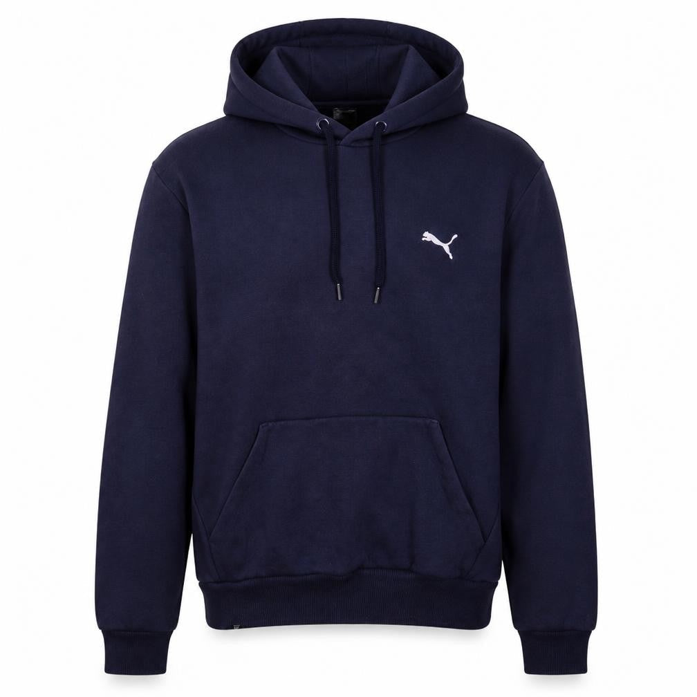 Puma Men's Blue Pullover Hoodie Size S Fleece Logo Sweatshirt