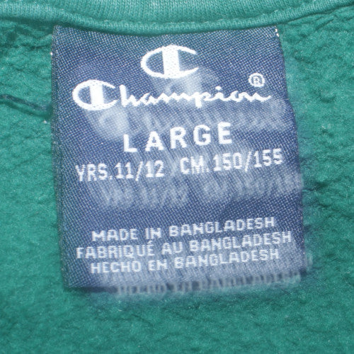 Champion Boys Green Logo Hoodie Pullover Size 11-12 Years Large