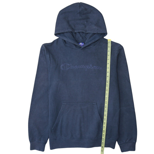 Champion Men's Blue Pullover Hoodie Large Embroidered Logo Fleece