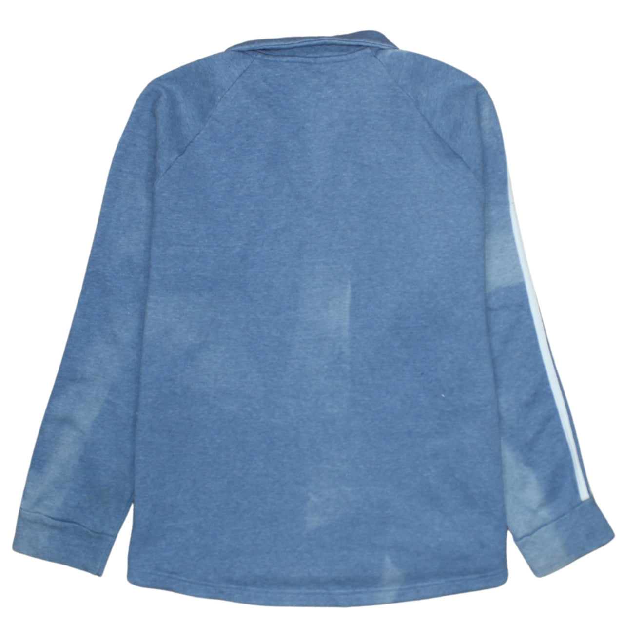 Adidas Women Blue 1/4 Zip Sweatshirt XL 20-22 Logo Striped Casual