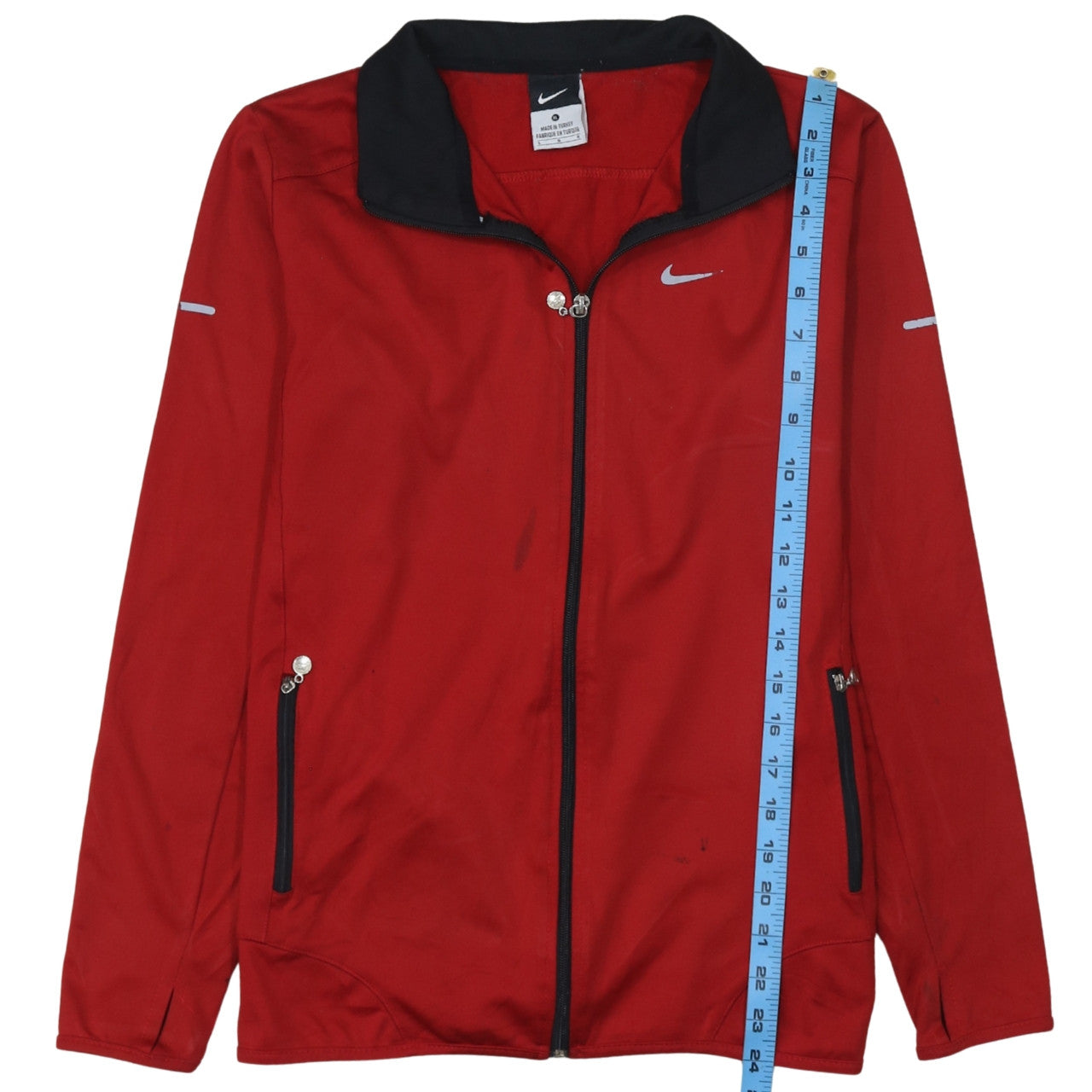 Nike Men's Red XL Track Jacket Reflective Full Zip Sports Top