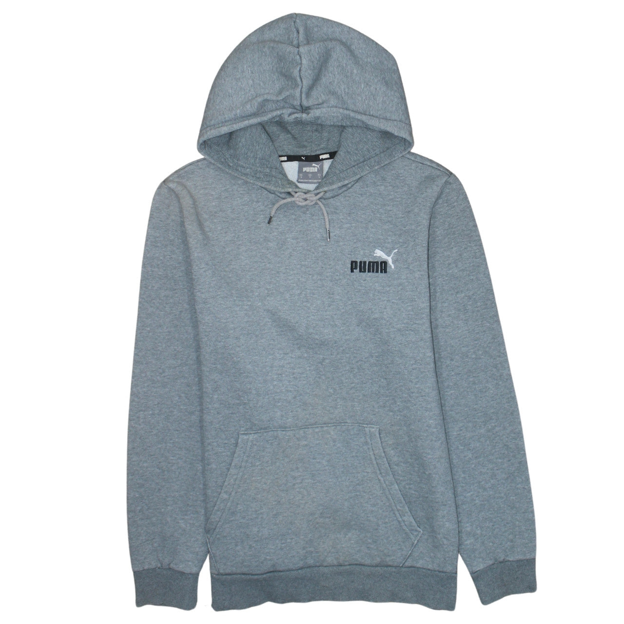 Puma Men's Grey Pullover Hoodie Size S Regular Fit Fleece Sweatshirt