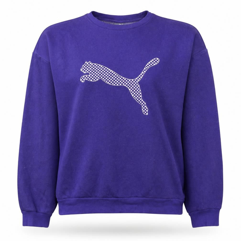 Puma Women’s Purple XL Crew Neck Sweatshirt with Logo Print
