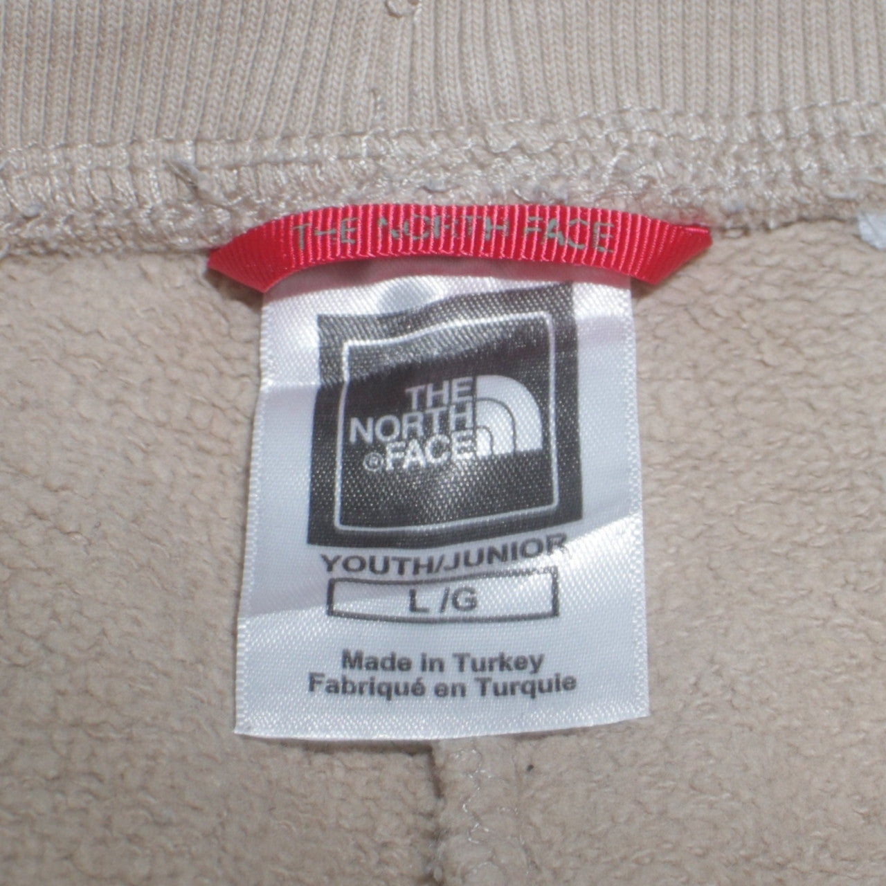 The North Face Girls Beige Jogger Sweatpants L Fleece Activewear Trousers