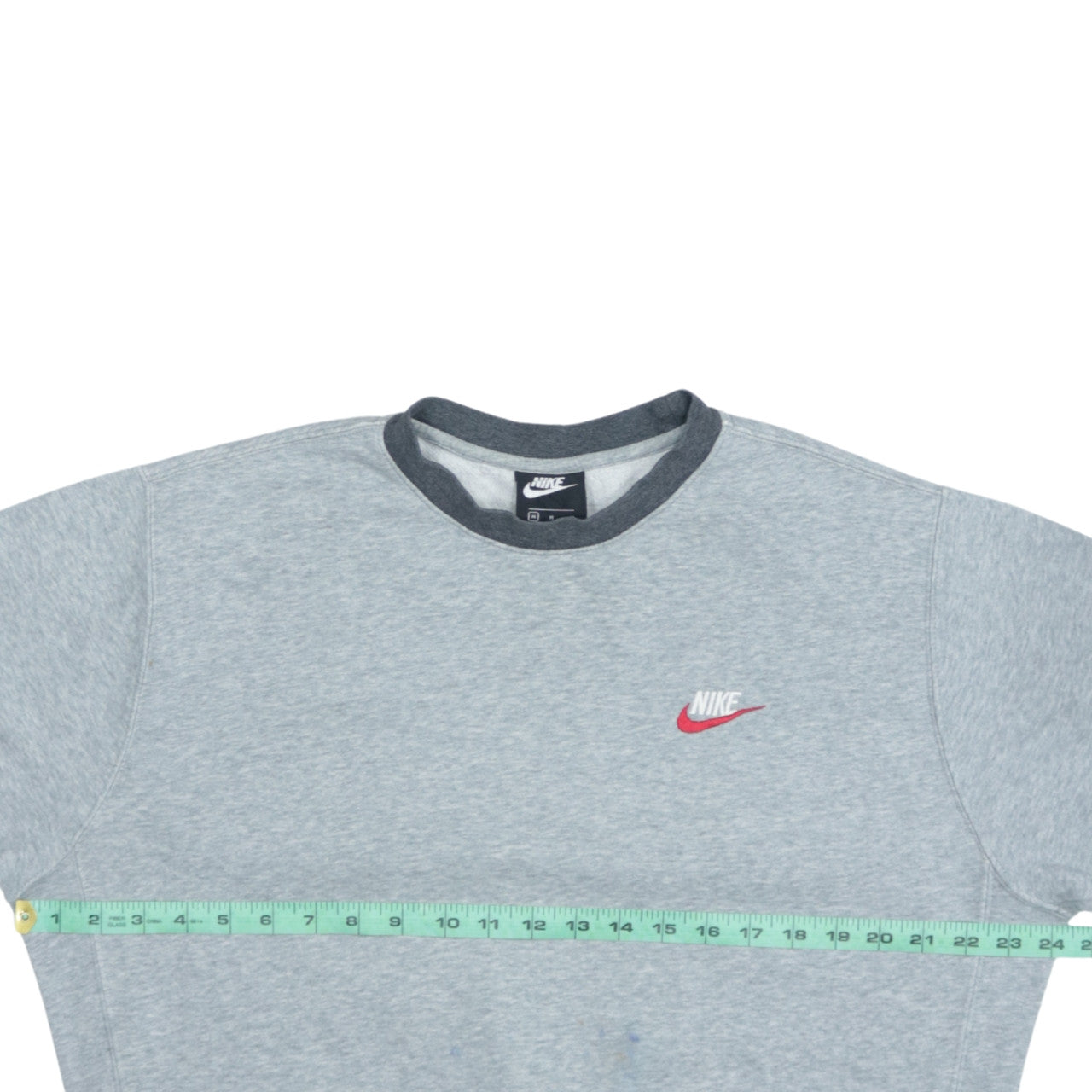 Nike Mens Grey Pullover Sweatshirt M Crew Neck Fleece Logo
