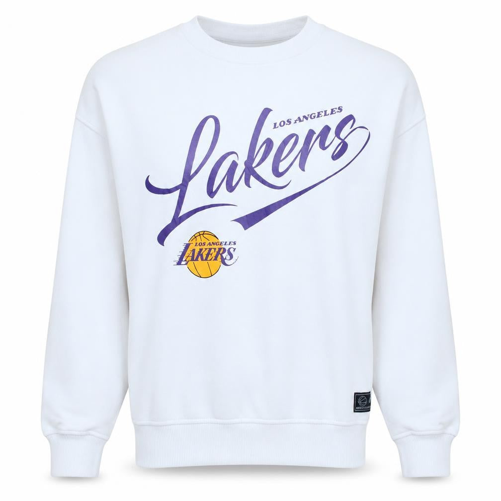 NBA Los Angeles Lakers White Sweatshirt Women’s UK 14 Crew Neck Pullover