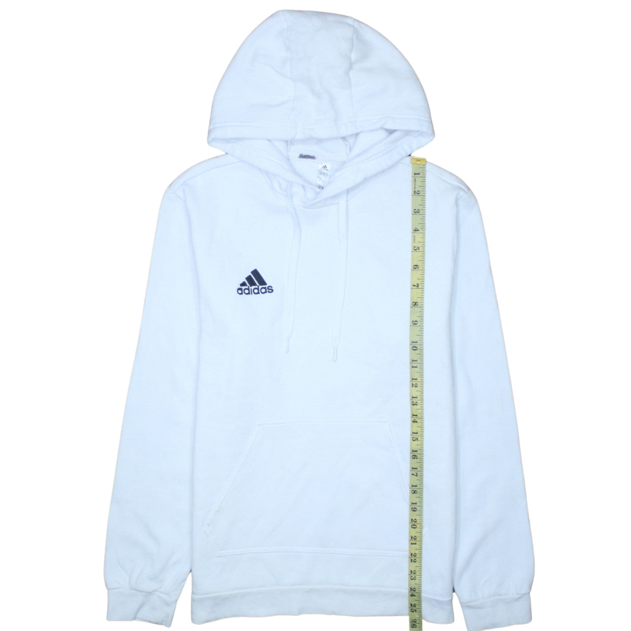 Adidas Mens White Pullover Hoodie Size M Sports Fleece