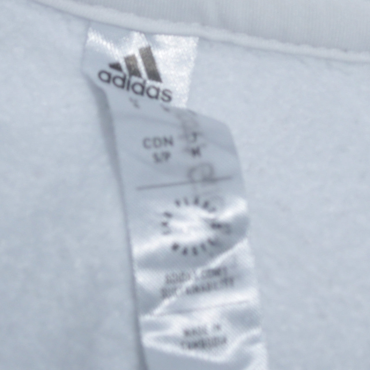 Adidas Mens White Pullover Hoodie Size M Sports Fleece