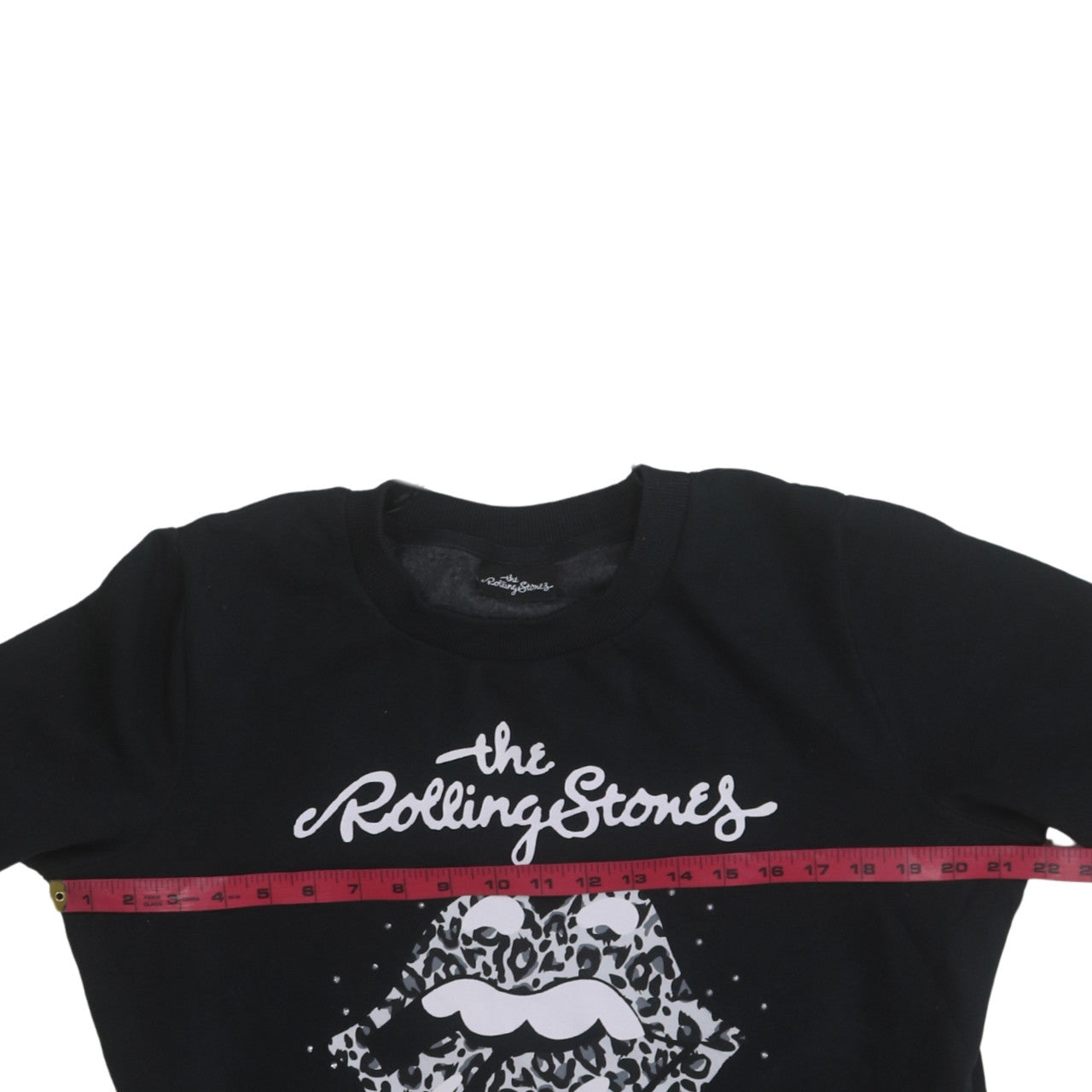 Tu Rolling Stones Women's Black Size 12 Leopard Print Sweatshirt