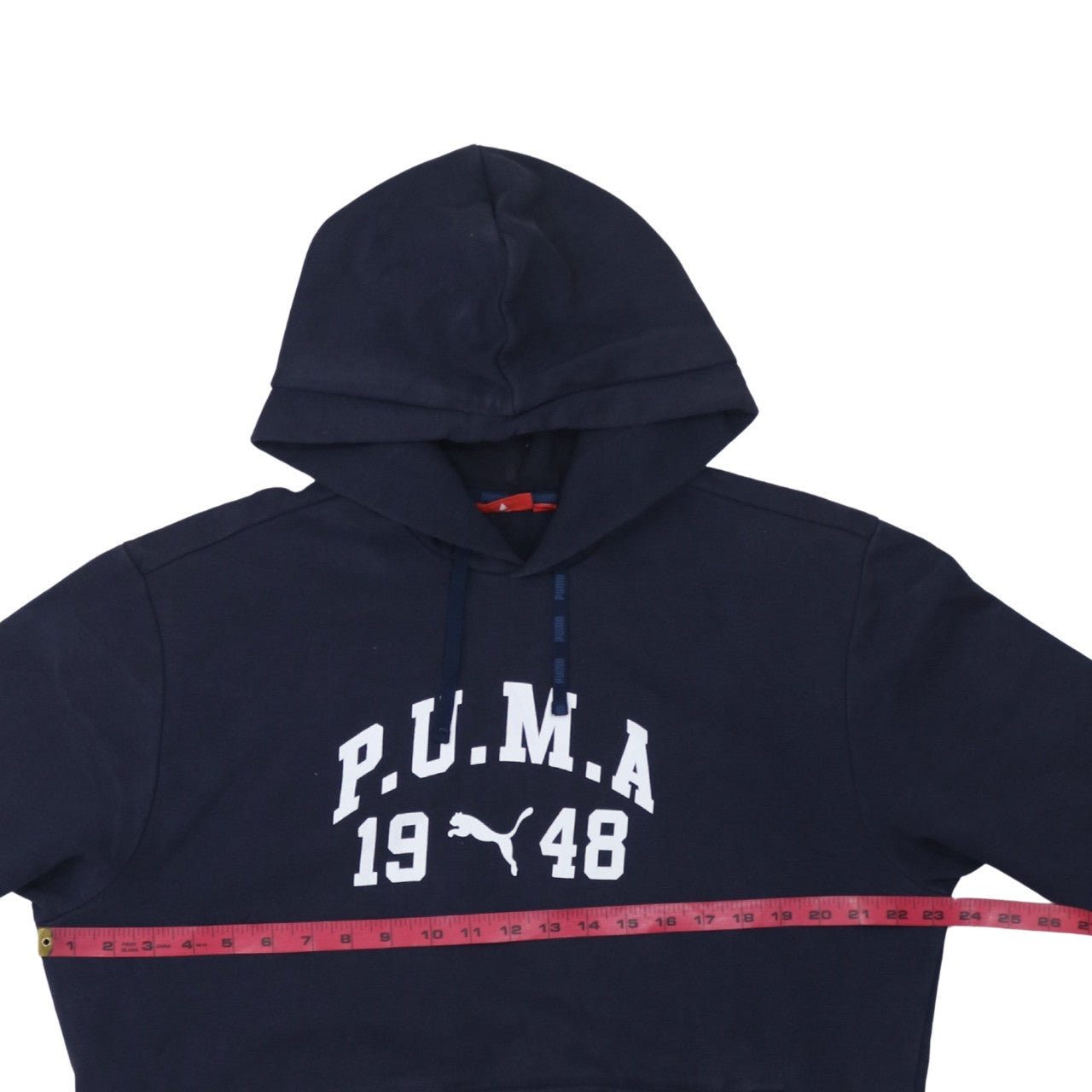 Puma Men's Blue Pullover Hoodie L Graphic Logo Sportswear