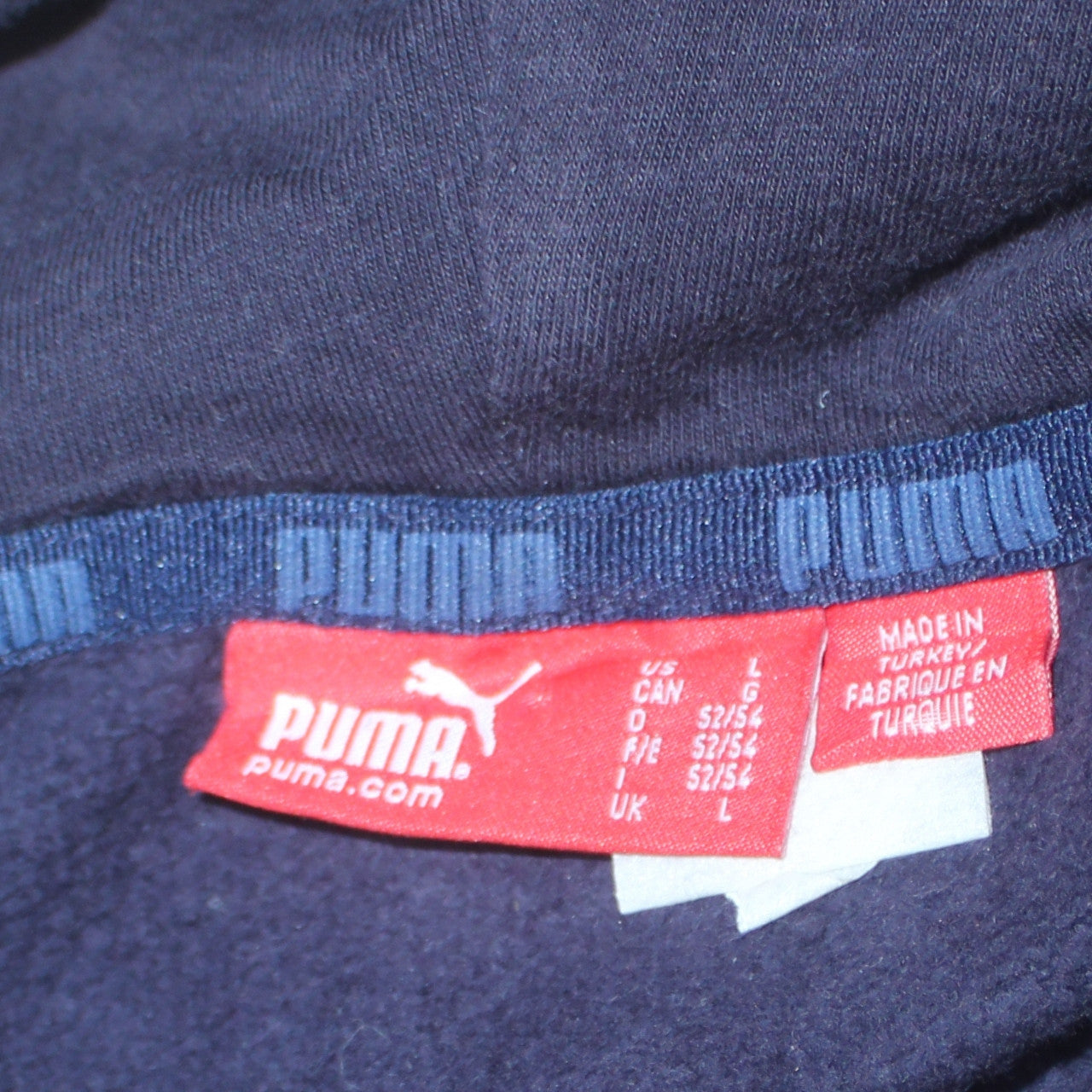 Puma Men's Blue Pullover Hoodie L Graphic Logo Sportswear