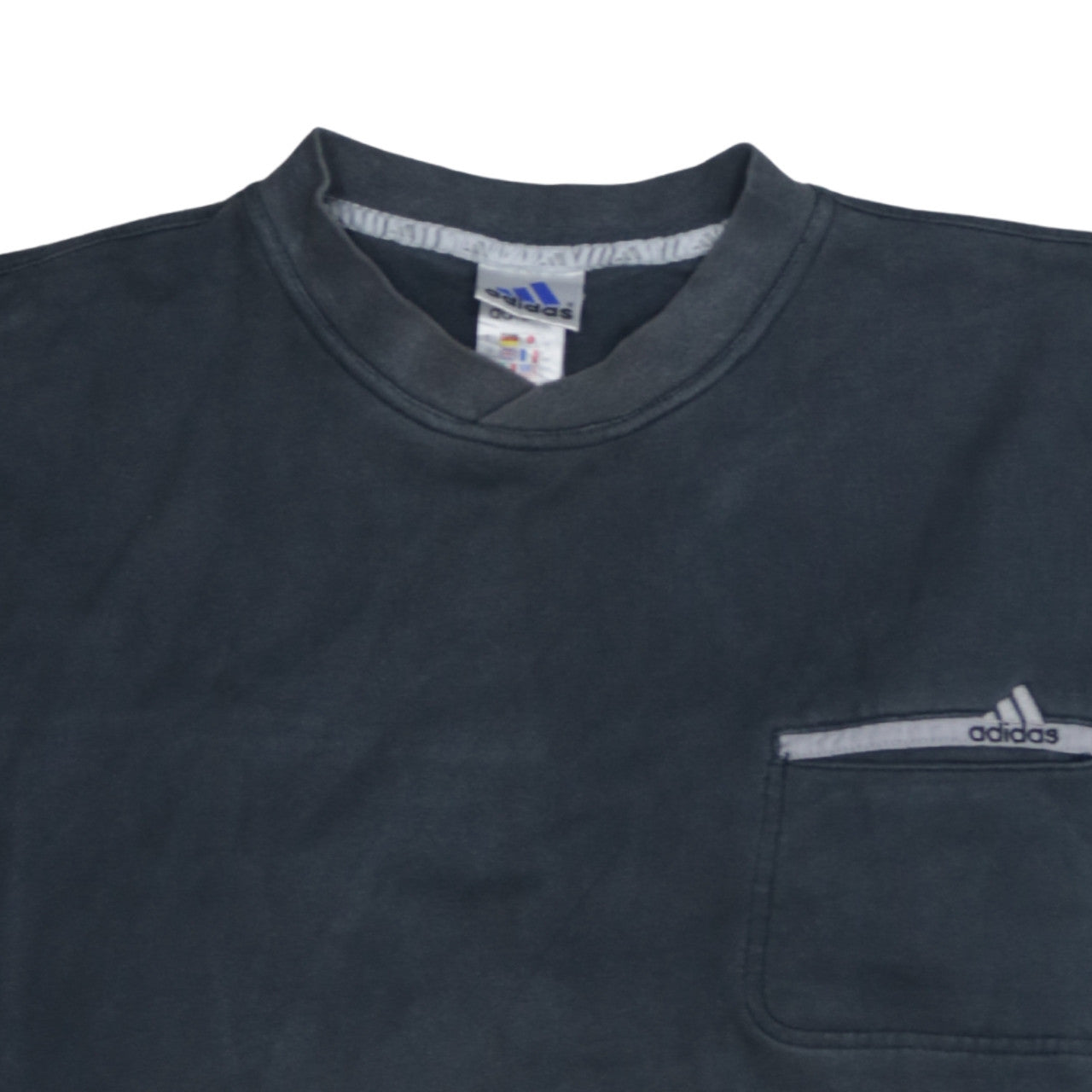 Adidas Men’s Blue Pullover Sweatshirt Size L Crew Neck Logo Fleece