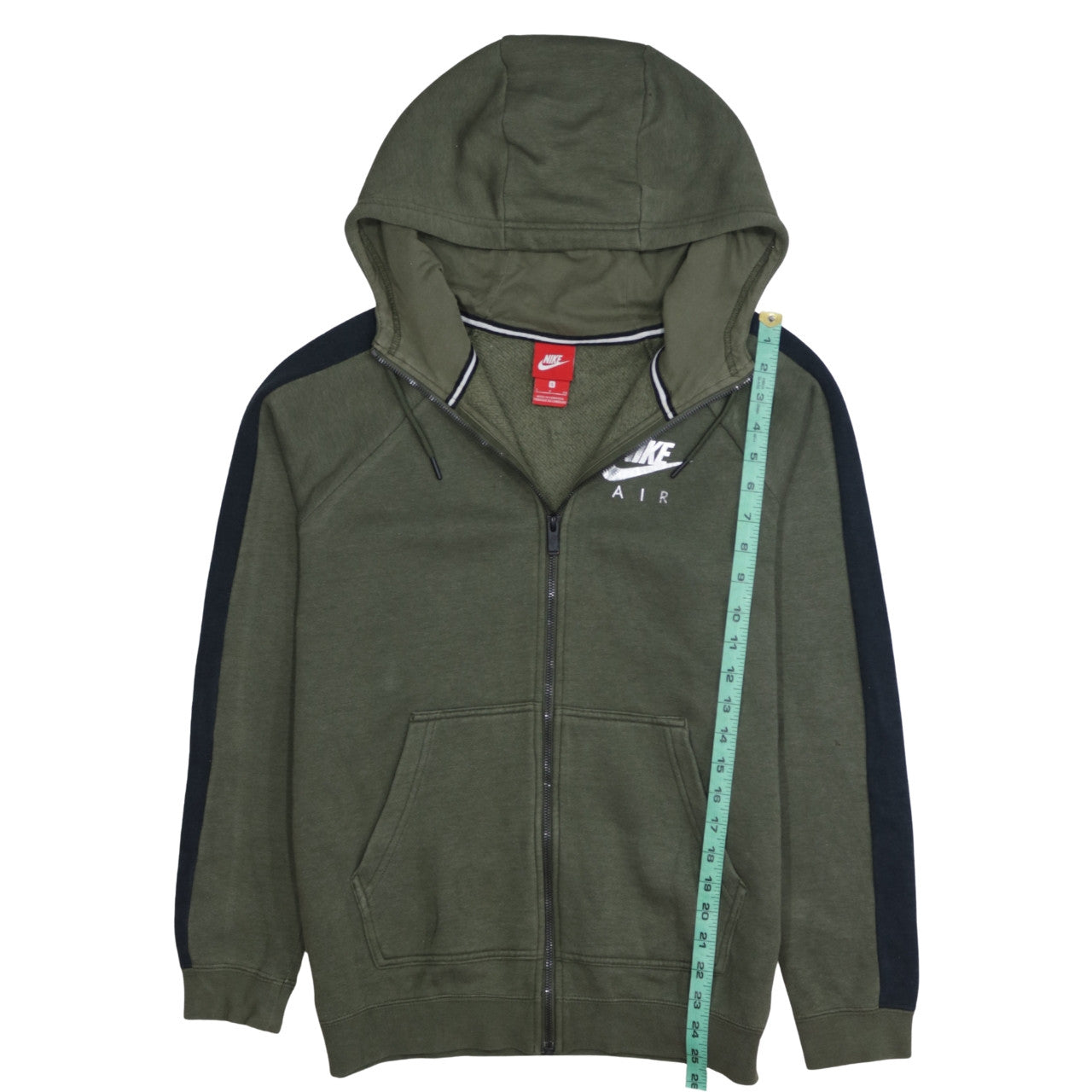 Nike Air Men Green Full Zip Hoodie Size S Fleece Sportswear