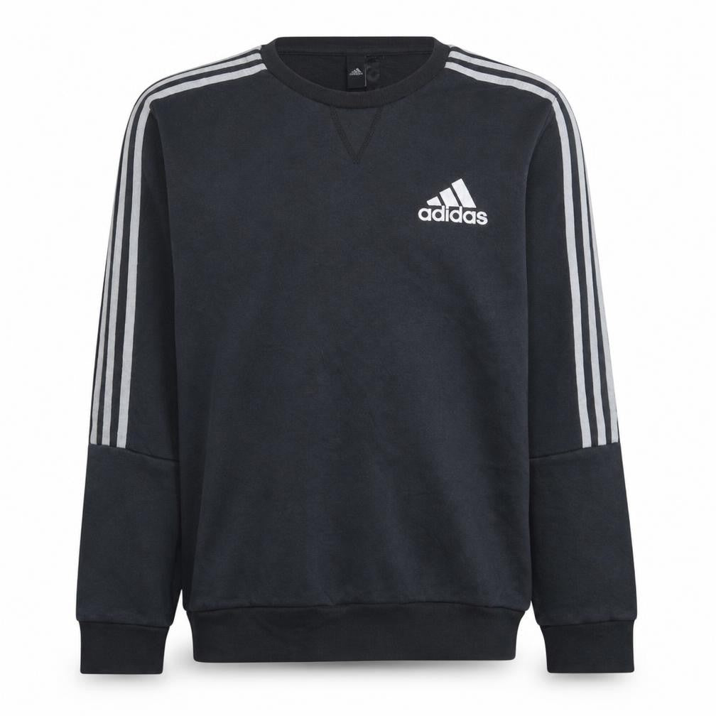 Front view of Adidas Men's Black Crew Neck Pullover Sweatshirt, size L