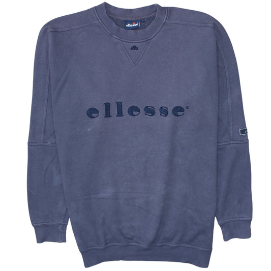 Ellesse Men's Blue Small Crew Neck Pullover Sweatshirt