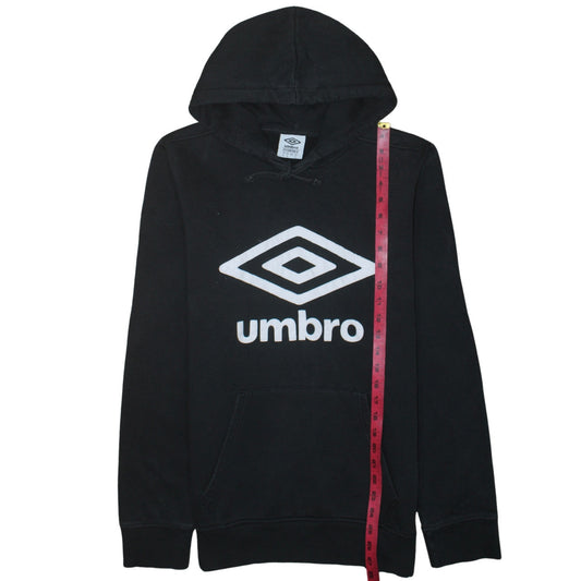 Umbro Men Black Pullover Hoodie M Graphic Sports Cotton Blend