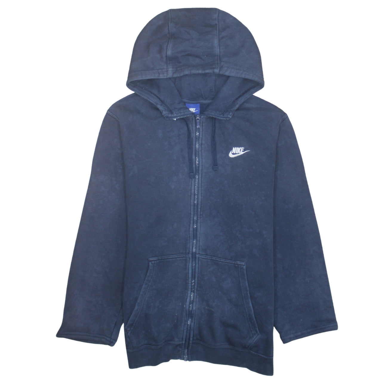 Nike Men's Blue Full Zip Hoodie Medium Cotton Fleece Sweatshirt