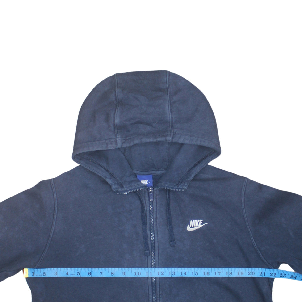 Nike Men's Blue Full Zip Hoodie Medium Cotton Fleece Sweatshirt