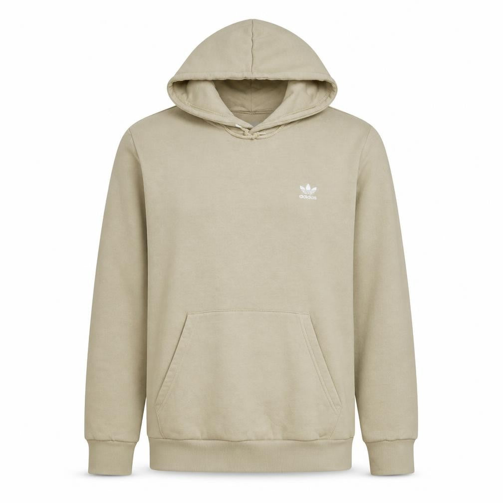 Adidas Men’s Beige Pullover Hoodie L Regular Fit Fleece Sweatshirt