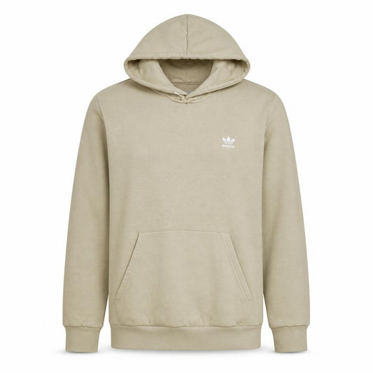 Adidas Men’s Beige Pullover Hoodie L Regular Fit Fleece Sweatshirt