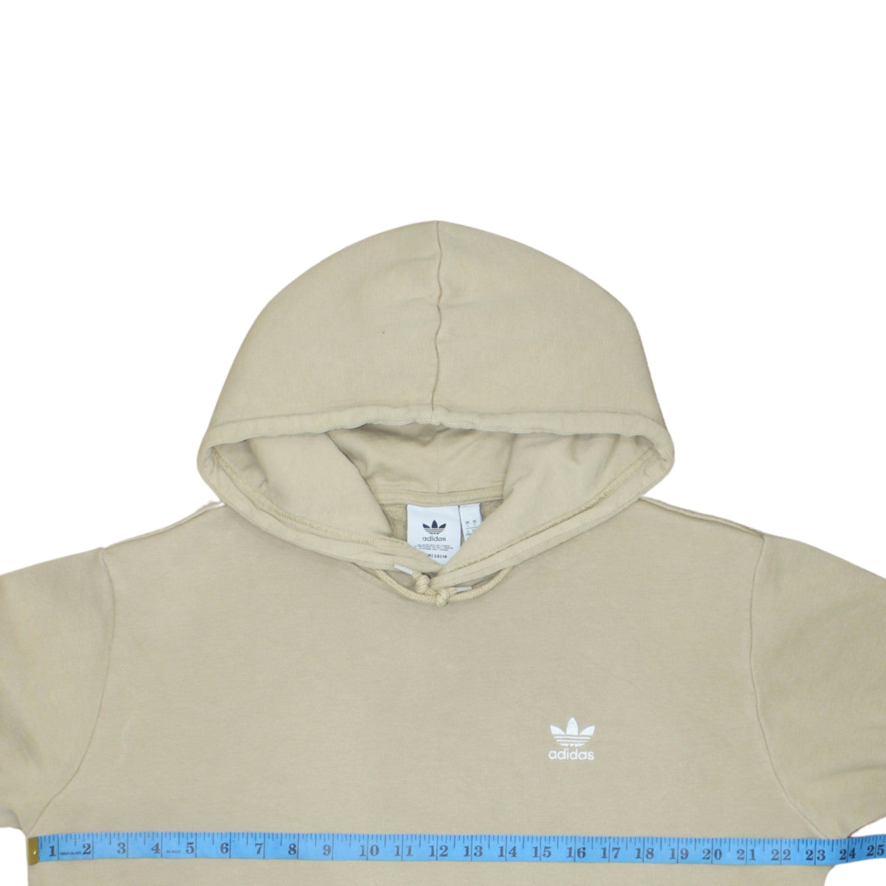 Adidas Men’s Beige Pullover Hoodie L Regular Fit Fleece Sweatshirt