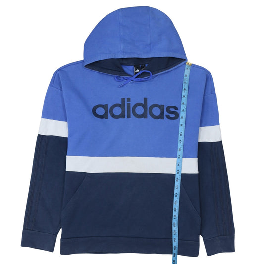 Adidas Men's Blue Pullover Hoodie Small Logo Sportswear