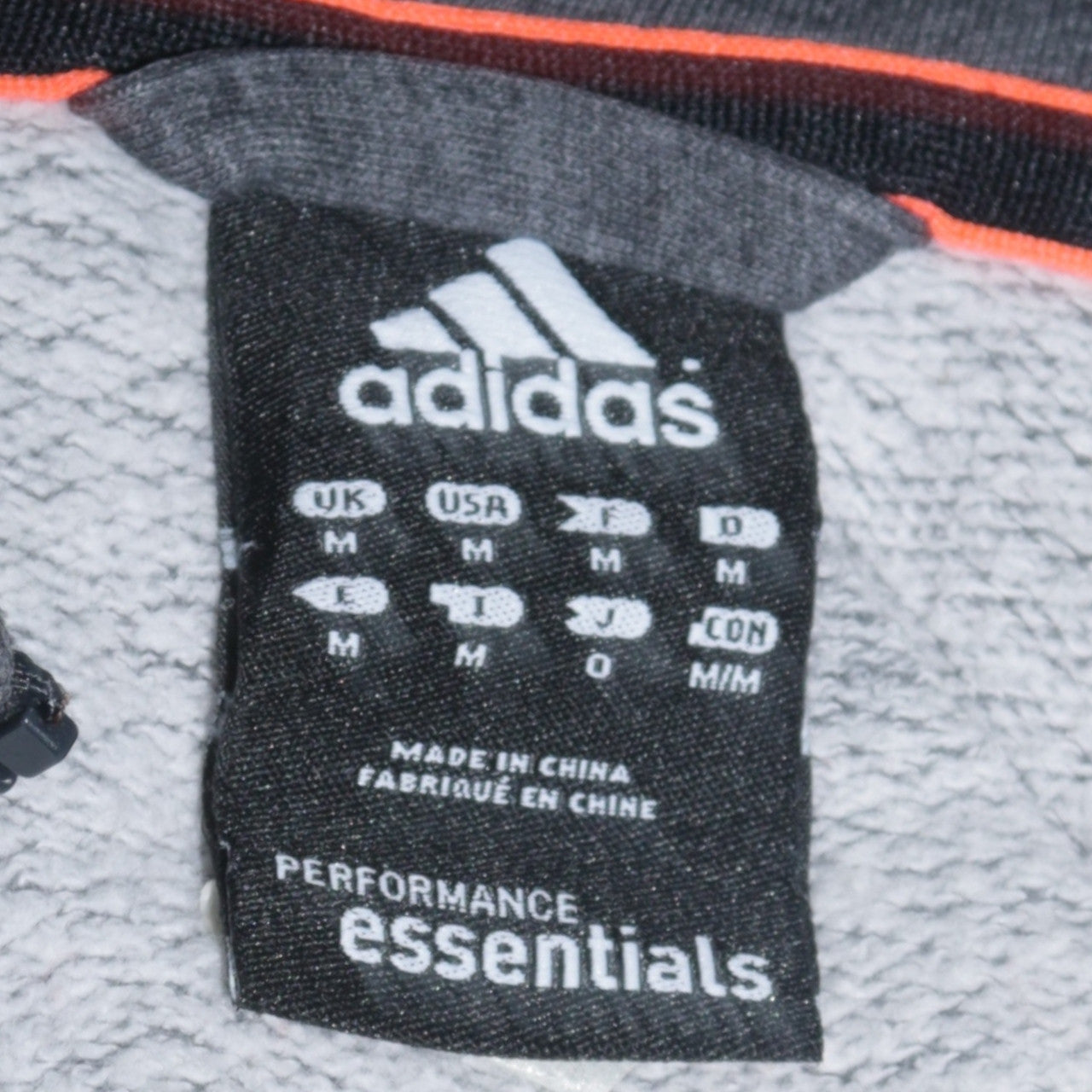 Adidas Men's Grey Full Zip Hoodie M Sports Fleece Jacket