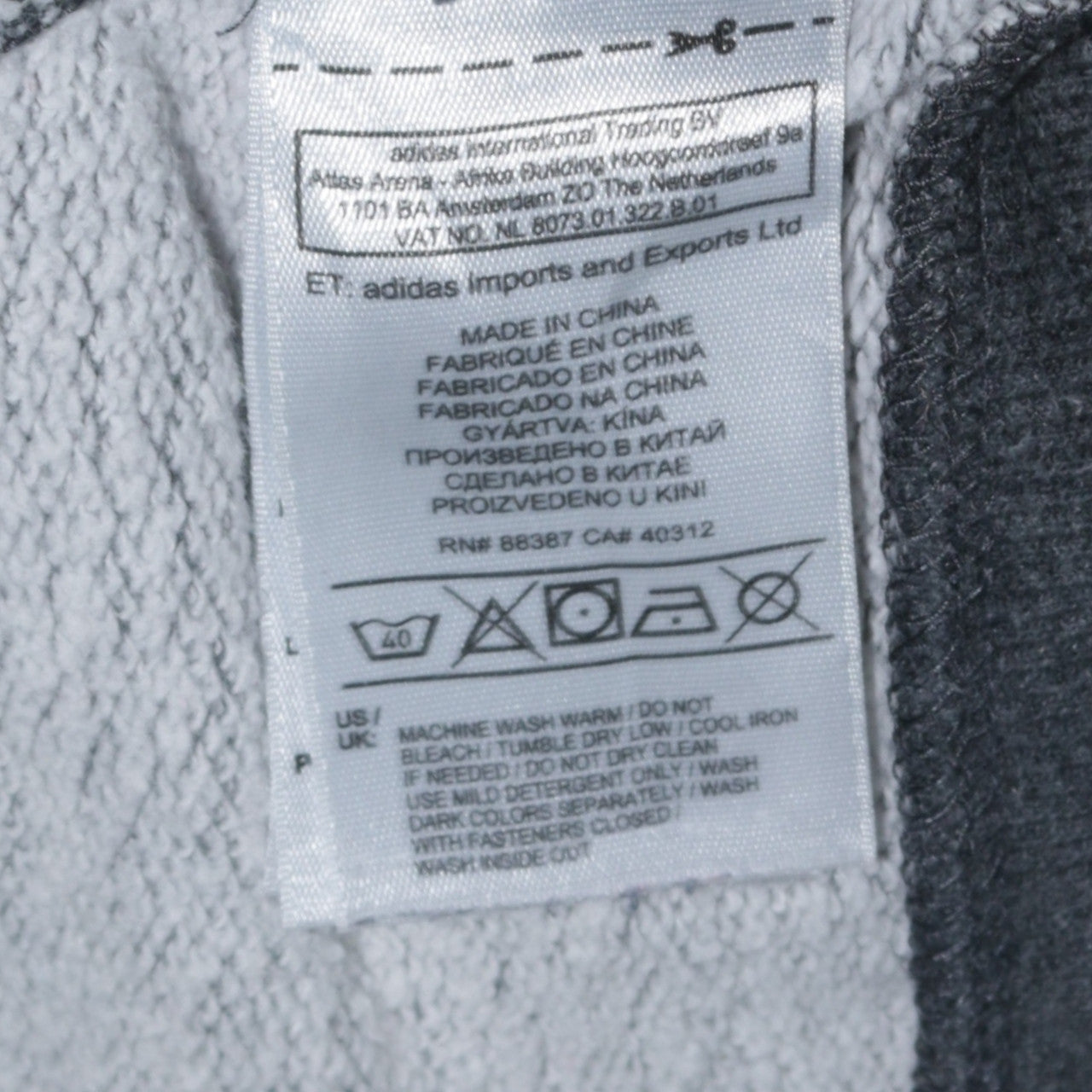 Adidas Men's Grey Full Zip Hoodie M Sports Fleece Jacket