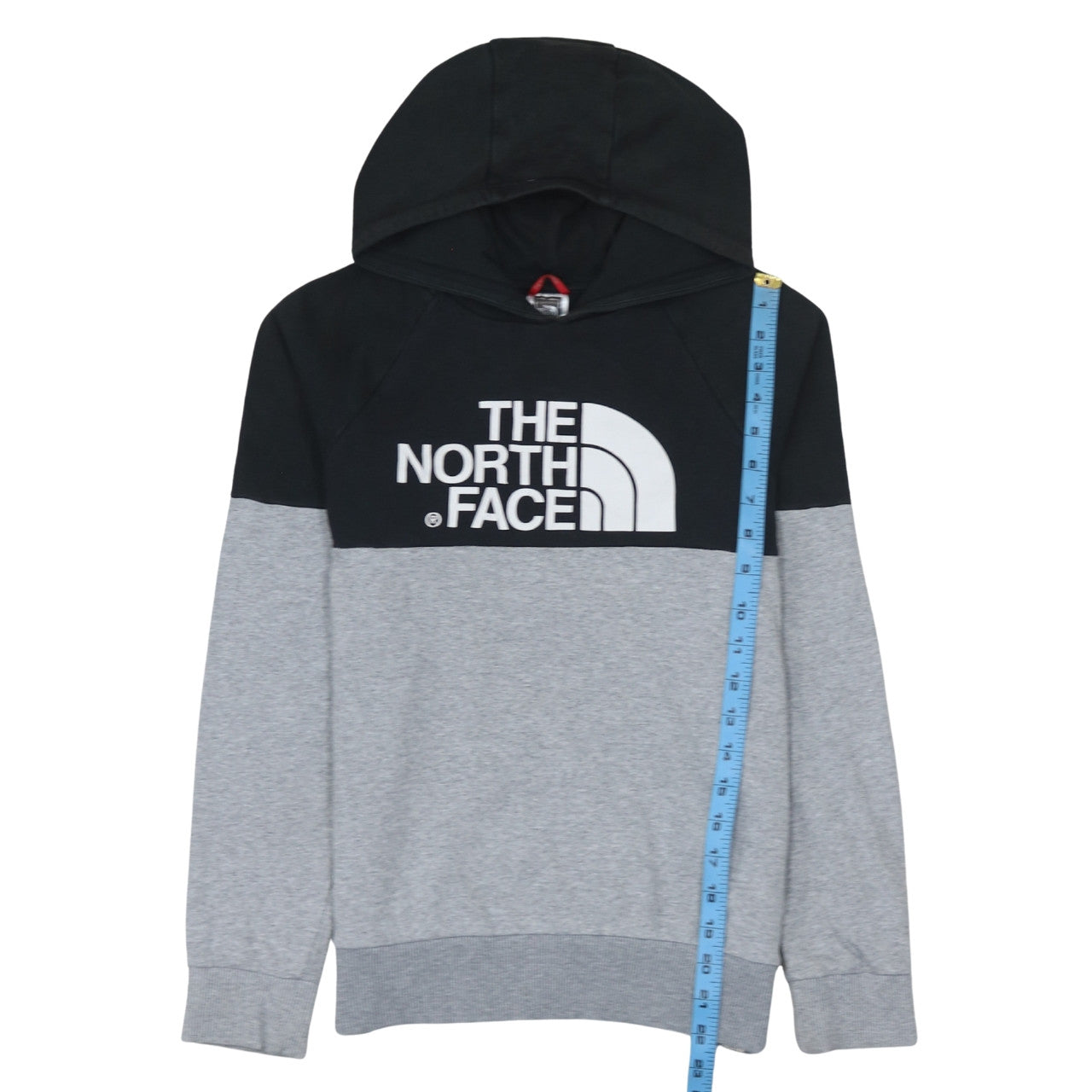 The North Face Boys Grey & Black Pullover Hoodie L Logo Sweatshirt