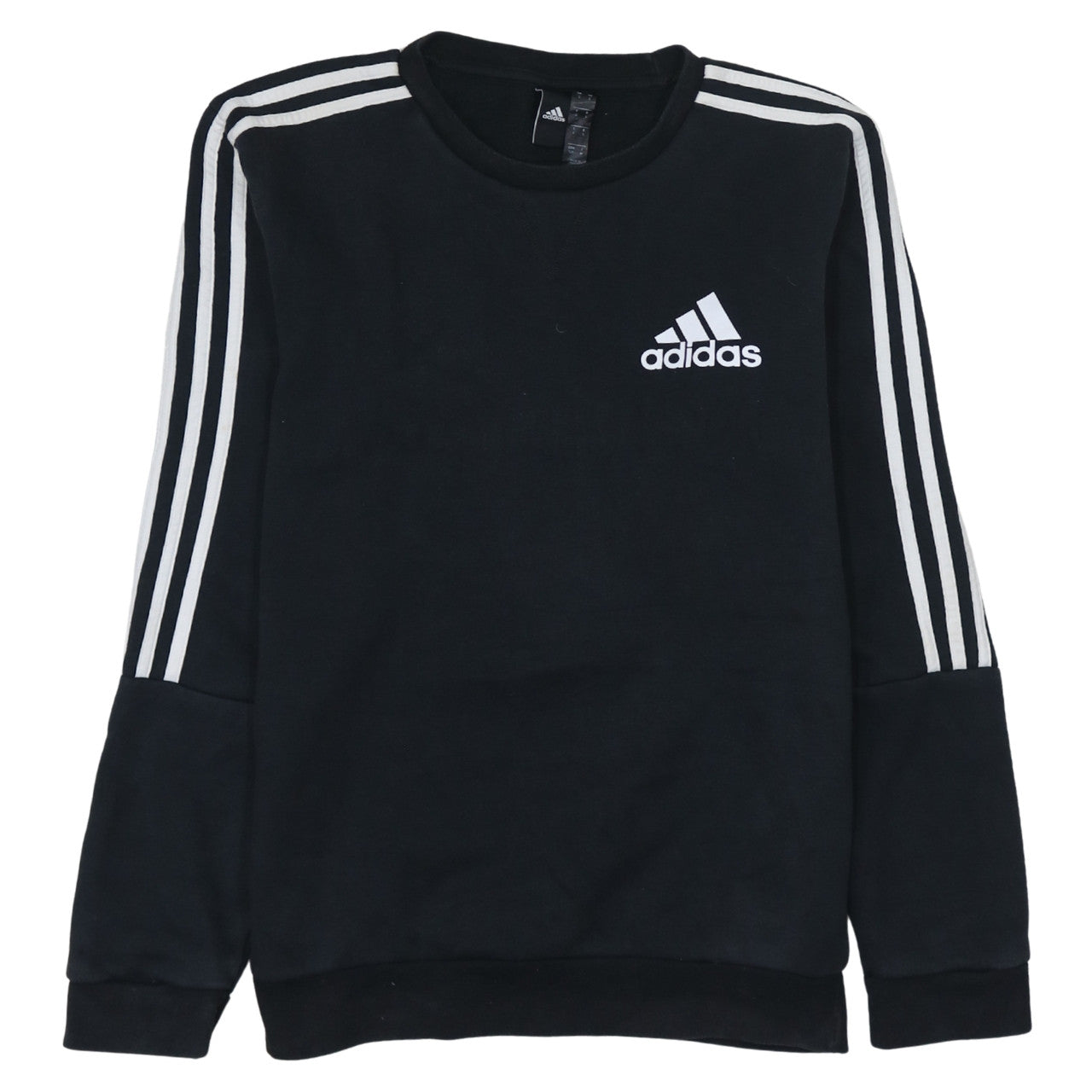 Adidas Men's Black Small Crew Neck Pullover Sweatshirt