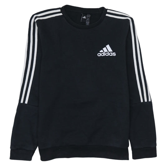 Adidas Men's Black Small Crew Neck Pullover Sweatshirt
