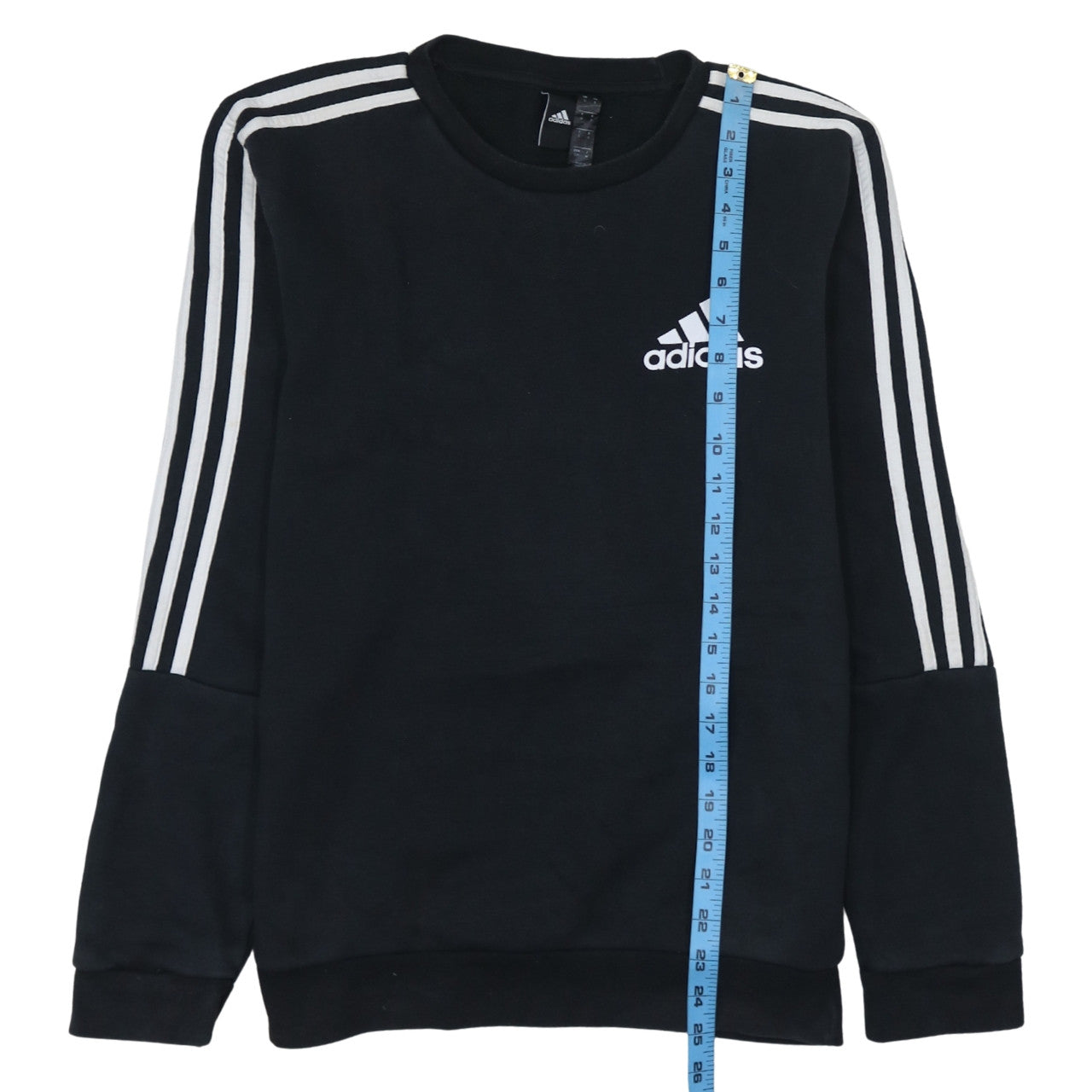 Adidas Men's Black Small Crew Neck Pullover Sweatshirt