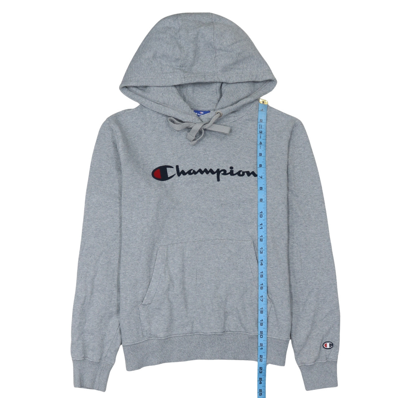 Champion Mens Grey Small Pullover Logo Hoodie Sweatshirt