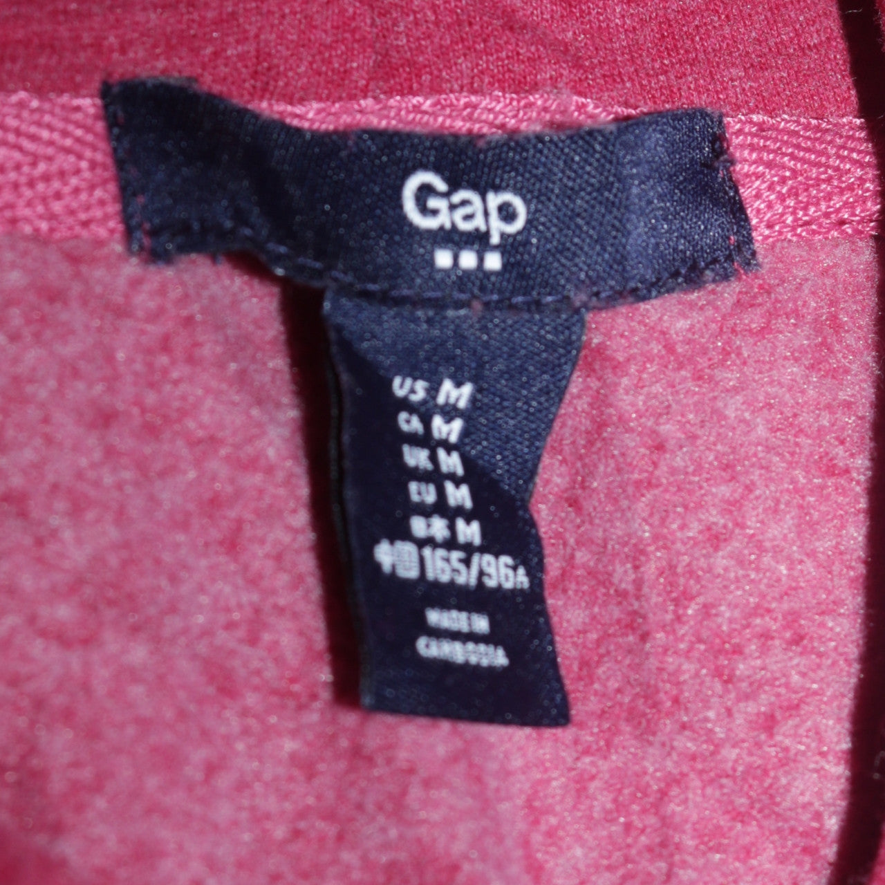 GAP Mens Red Full Zip Hoodie M Logo Fleece Sweatshirt