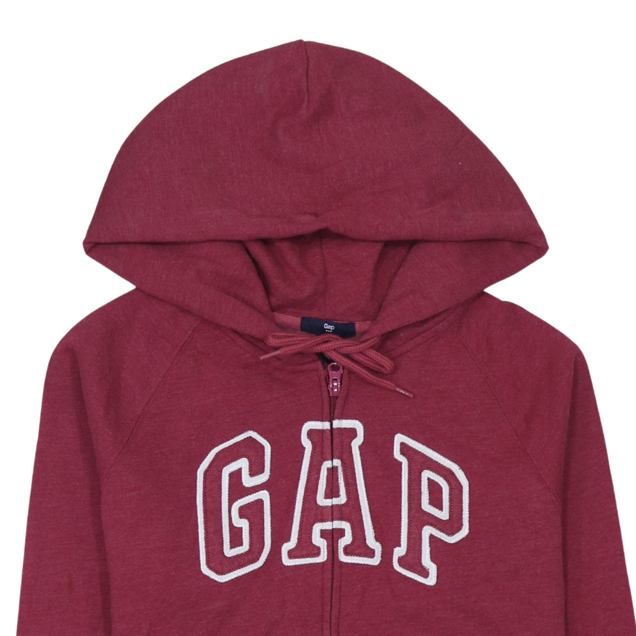 GAP Mens Red Full Zip Hoodie M Logo Fleece Sweatshirt