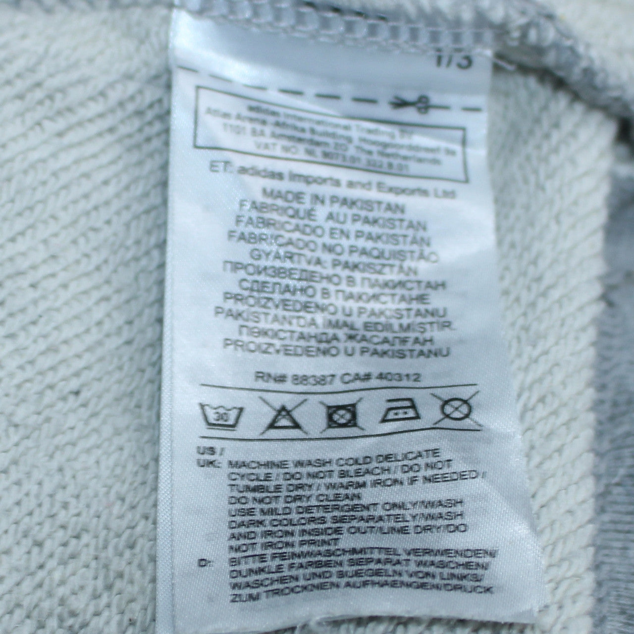 Adidas Women Grey Pullover Hoodie Size 14 Logo Print Cotton Blend