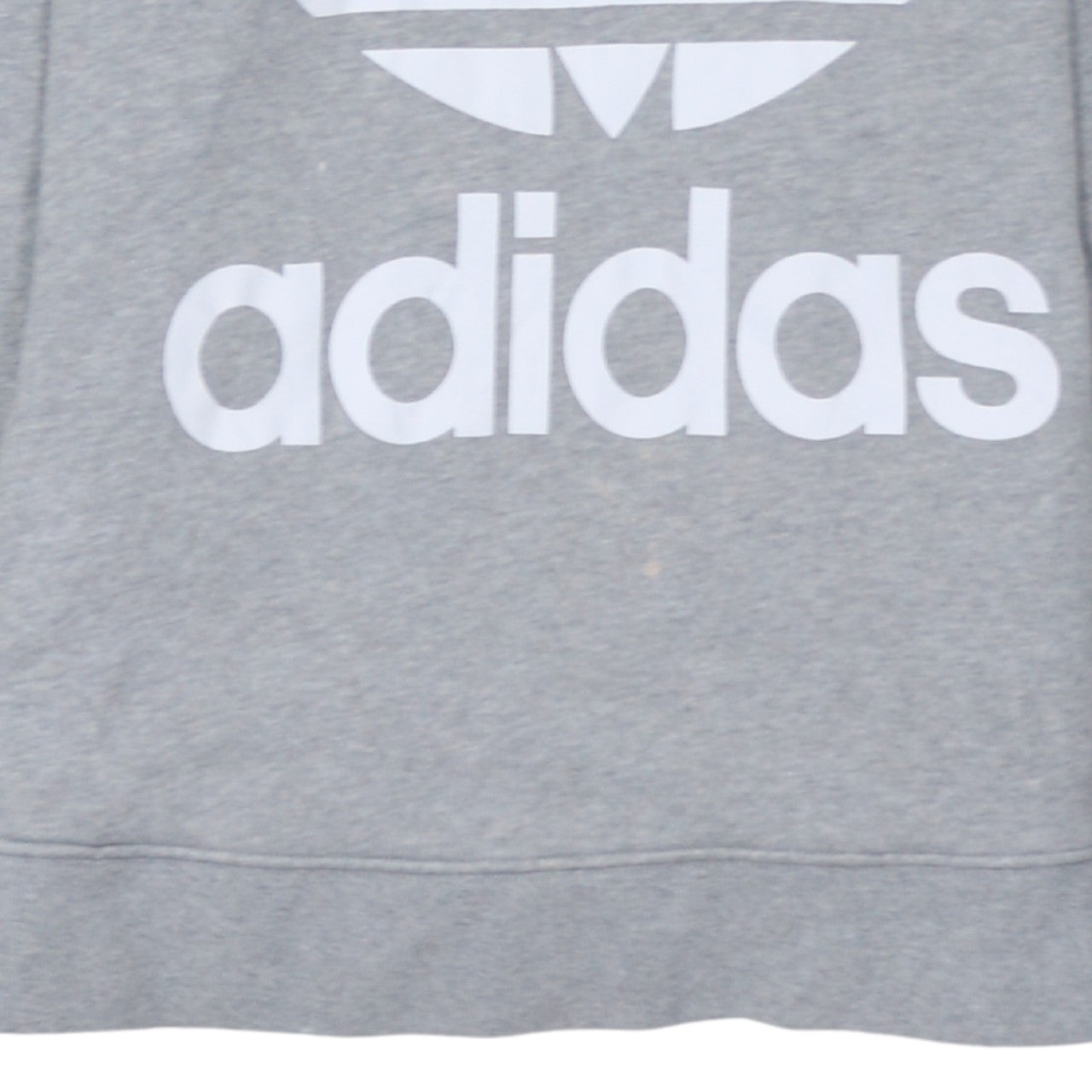 Adidas Women Grey Pullover Hoodie Size 14 Logo Print Cotton Blend