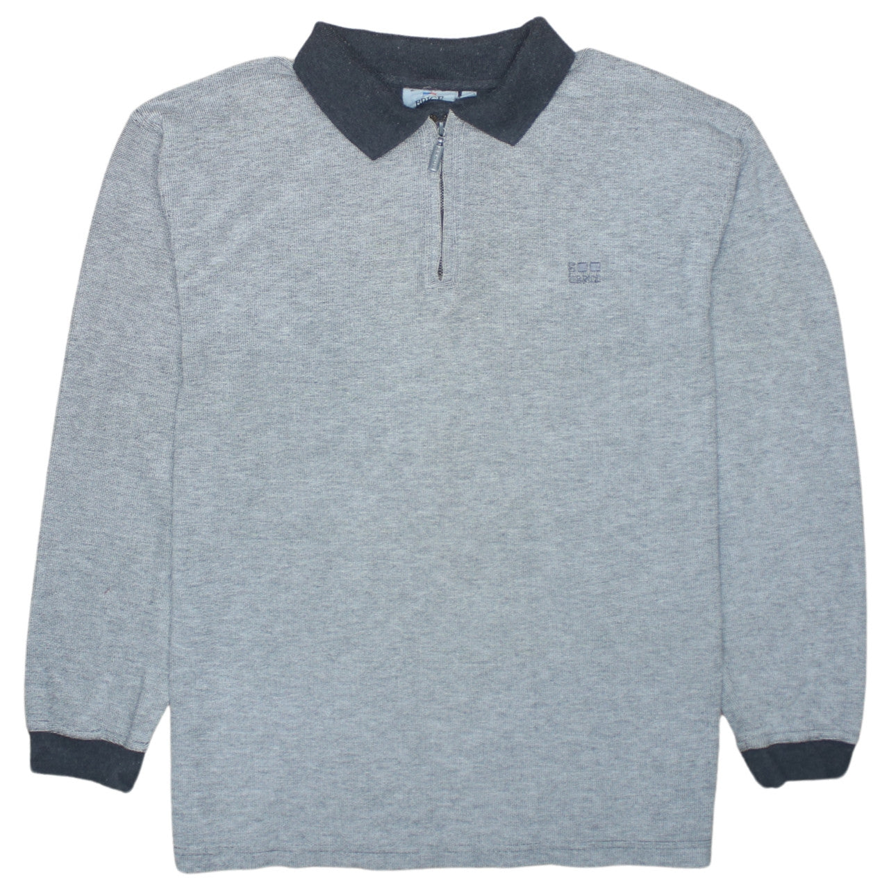 Brice Men's Grey Collared 1/2 Zip Knit Sweatshirt Size L