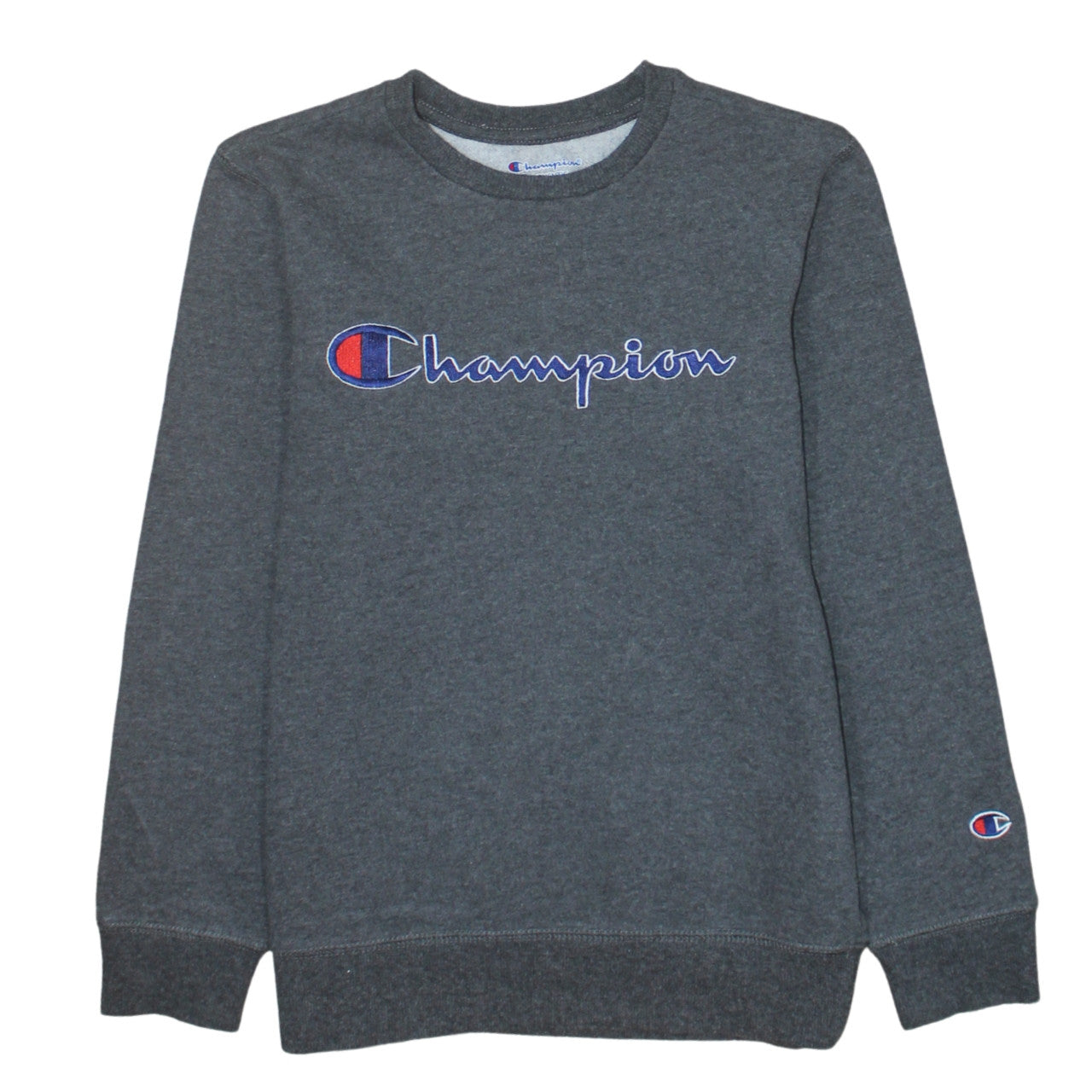 Champion Men’s Grey Embroidered Logo Pullover Sweatshirt M