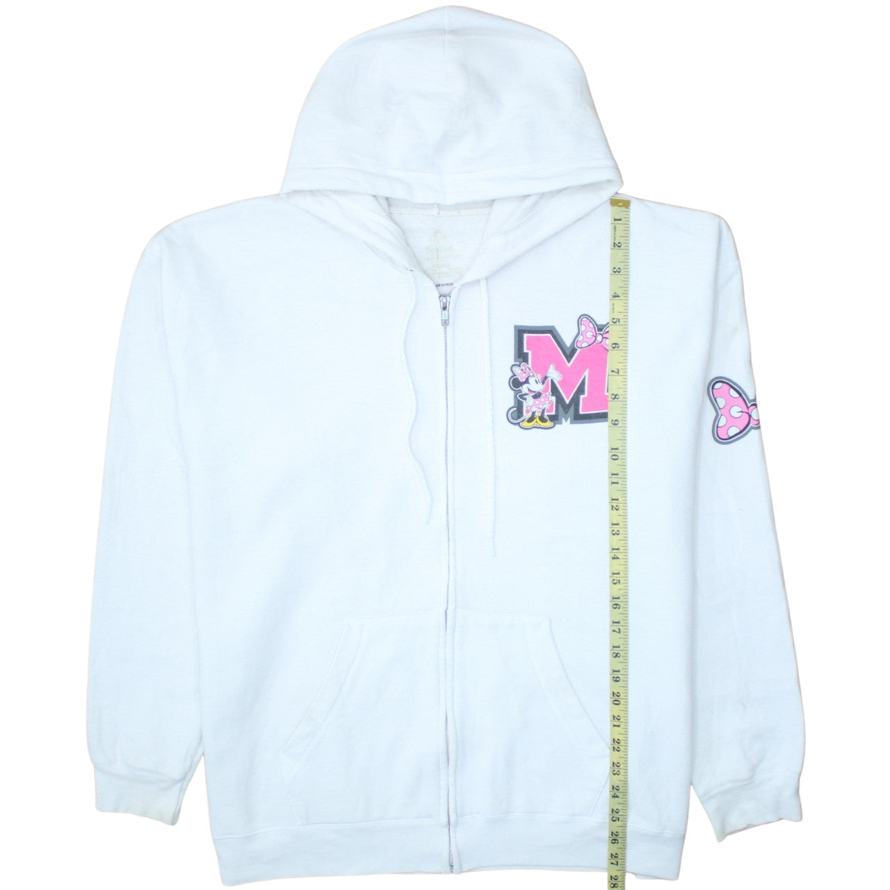 Hanes Disneyland Women White Full Zip Hoodie Minnie Mouse XL