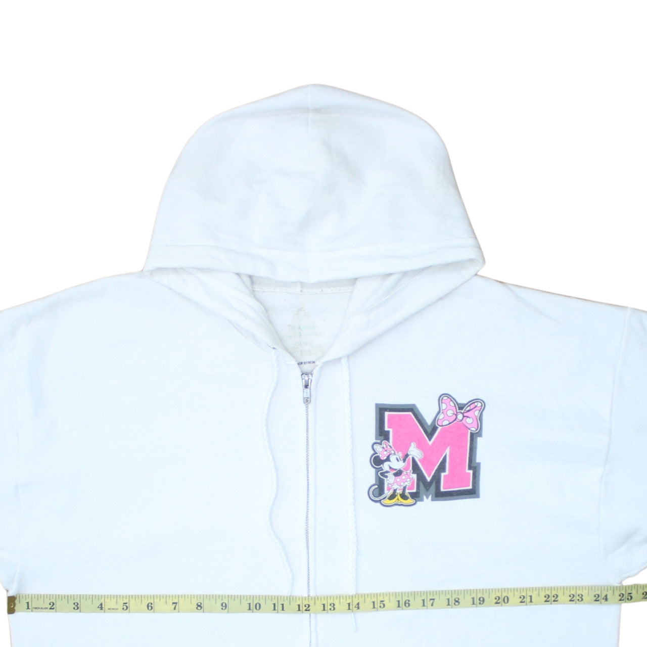 Hanes Disneyland Women White Full Zip Hoodie Minnie Mouse XL